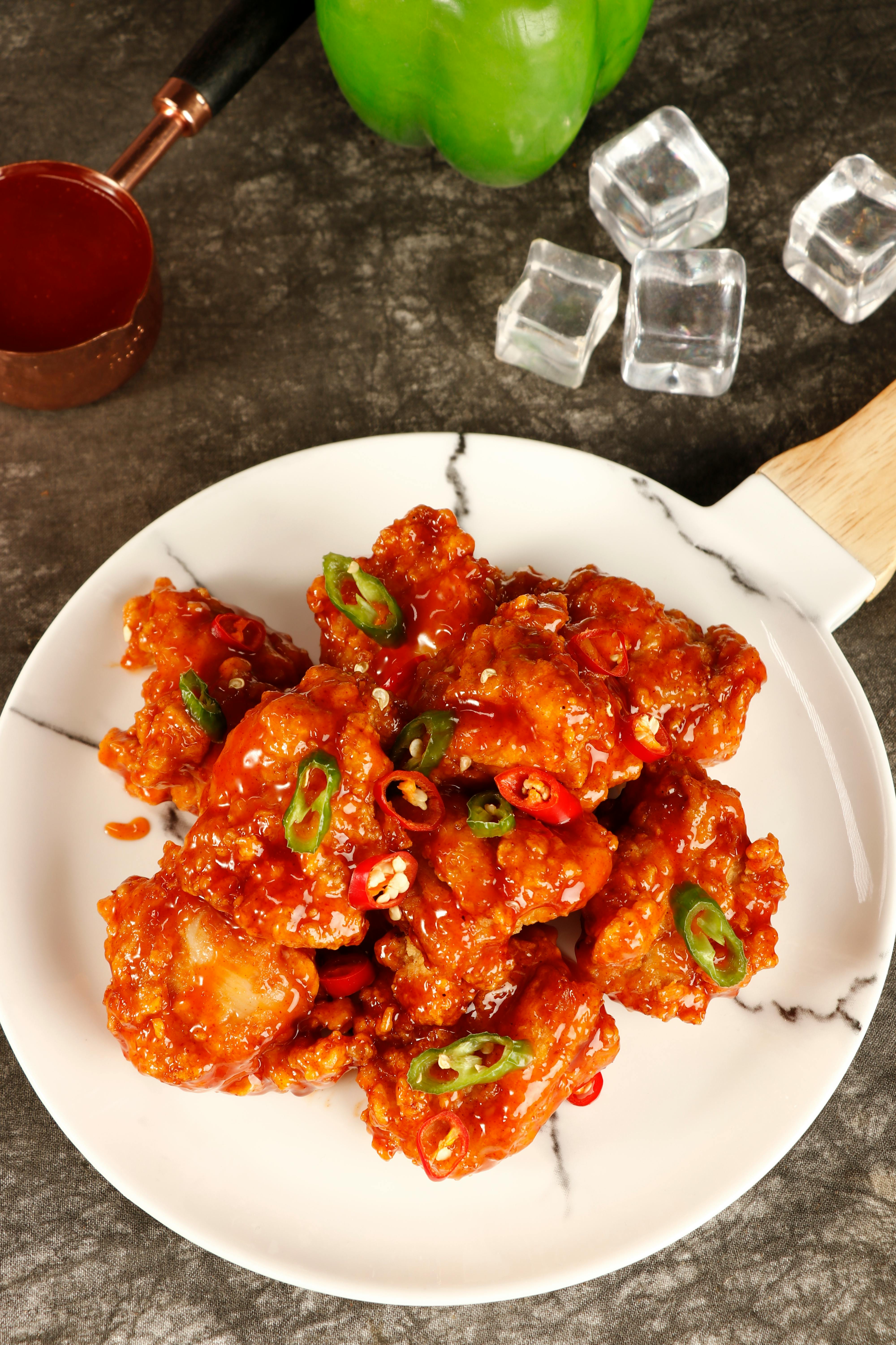 Dakgangjeong Korean crispy fried chicken sweet spicy sauce